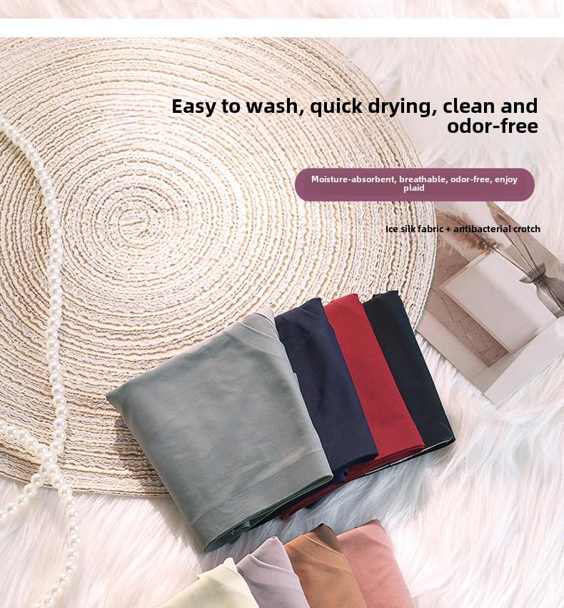 Product Introduction of Quần Lót Lụa Lạnh Không Đường May, Bán Chạy Mùa Hè, Dành Cho Nữ, Thoáng Khí, Cạp Thường, Quần Lót Nữ Xuất Khẩu Một Mảnh 11