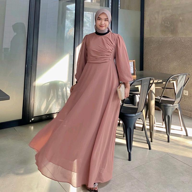 QOME - DRESS BAHAN CERUTI / DRESS NAOMI / DRESS KONDANGAN /DRESS PESTA / DRESS FORMAL Mewah 3