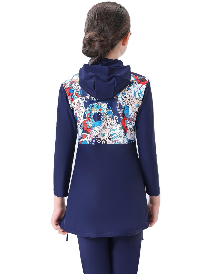 Product Introduction of Girls' Conservative Swimsuit: Burkini Beachwear for Kids 13
