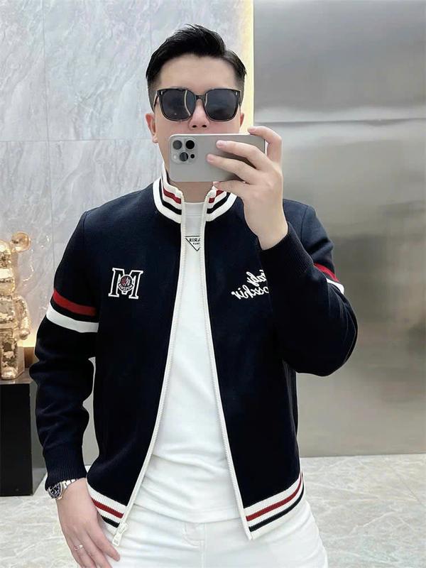 Áo khoác bomber nam cổ trụ chất nỉ 2 da dạy dặn giữ nhiệt tốt phong cách hàn quốc size từ 45-80 kg đường may kỹ Menswear Jacket 0