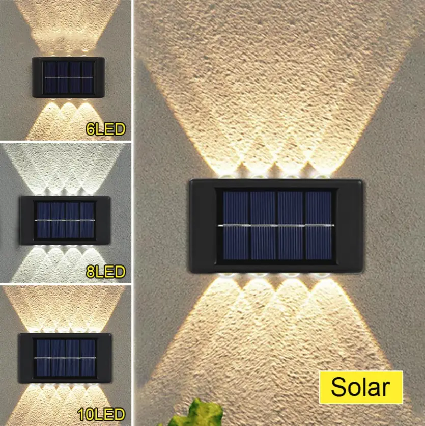 Raya 16LED Outdoor Solar Wall Light Solar Light Waterproof Solar Led Light for Courtyard Street Landscape Garden Decoration Wall Lamp Lampu Solar LED Dinding Taman Lighting White Power Home