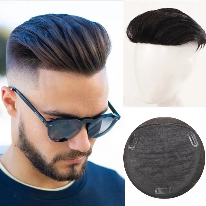 Rambut palsu lelaki, bahagian tambahan, sarung kepala, penggantian rambut, dahi, rambut botak, pad gantian, Sambungan rambut, Flip, rambut palsu sebenar