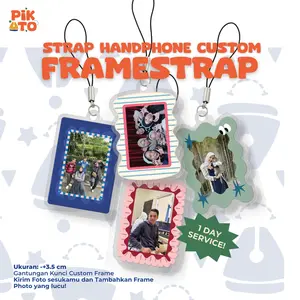 PIKATO Phone Strap Custom Frame Foto Acrylic Premium Gantungan Tali HP UV Print Aesthetic Ready Stock