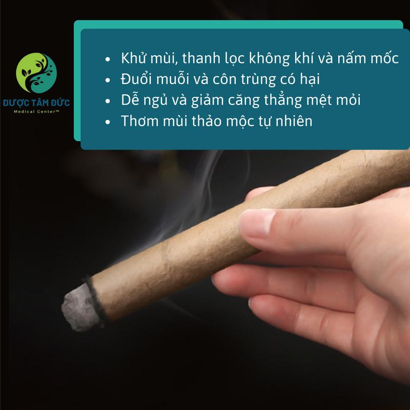 (Hàng loại 1) Thanh nhang ngải cứu tự nhiên - Đuổi muỗi, lưu thông khí huyết,giảm Đau nhức căng thẳng mệt mỏi, ngủ ngon và sâu hơn. Hỗ trợ giấc ngủ Dầu Thơm Phòng Dầu Thơm 4