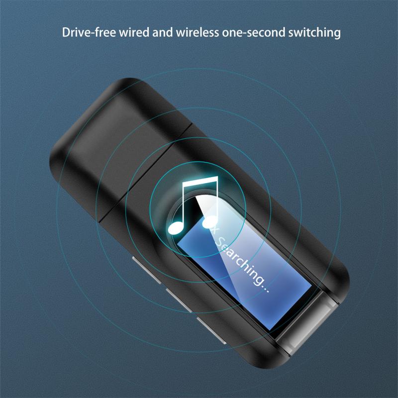 Product Introduction of COD USB dongle บลูทูธ 5.0 รับส่งสัญญาณเสียงพร้อมจอแสดงผล LCD มินิ 3.5 มม.แจ็ค AUX USB อะแดปเตอร์ไร้สายสำหรับ T V Car PC 5
