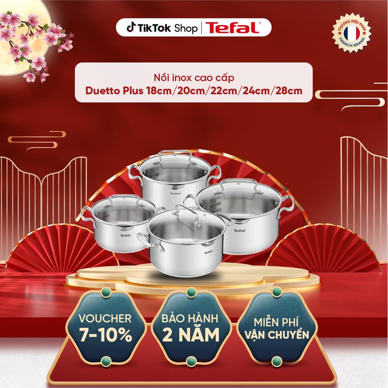 Nồi inox cao cấp Duetto Plus 18cm/20cm/22cm/24cm/28cm, 1.9L/2.8L/4.9L/6L/10.4L G7194355/G7194455/G7197955/G7194655/G7196455