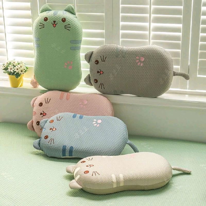 Gối băng lạnh cao su non kích thước 35x50cm họa tiết mèo cute cho bé 0