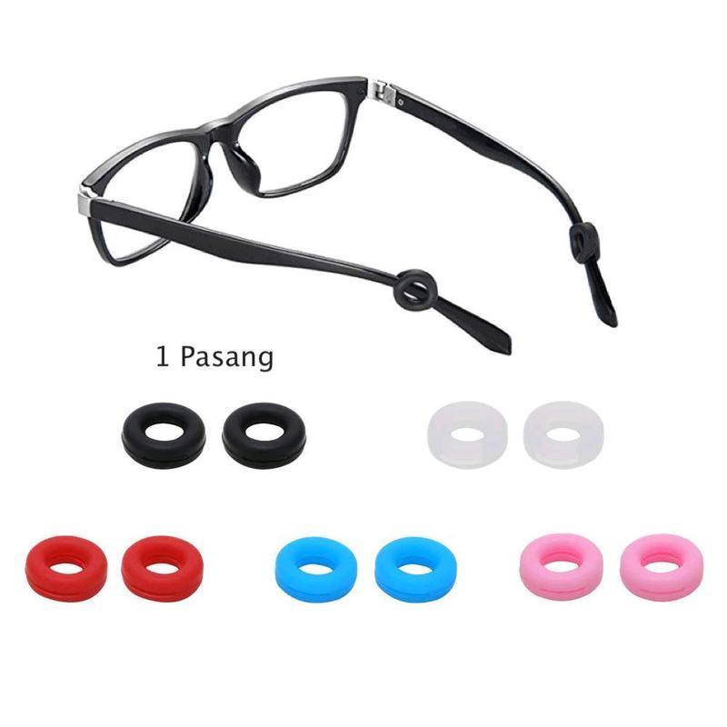 Earhook Silicone Temple DONAT kacamata - 1 Pasang Penahan Ujung Tangkai Kaca Mata Anti Slip Karet SWEETLY Biru Frame 0