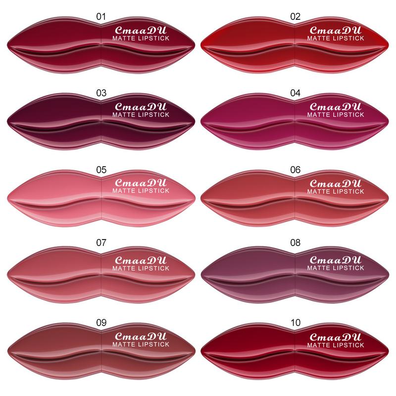Product Introduction of Set Balsem Bibir Pelembap Tahan Lama Pusam, CmaaDu, 5 Pek, Kalis Air, Tidak Luntur, Cawan Tidak Melekat lipstick transfer proof Merah Gincu lipstick  gift glossy  lip Kecantikan Makeup Baldu Matte 4