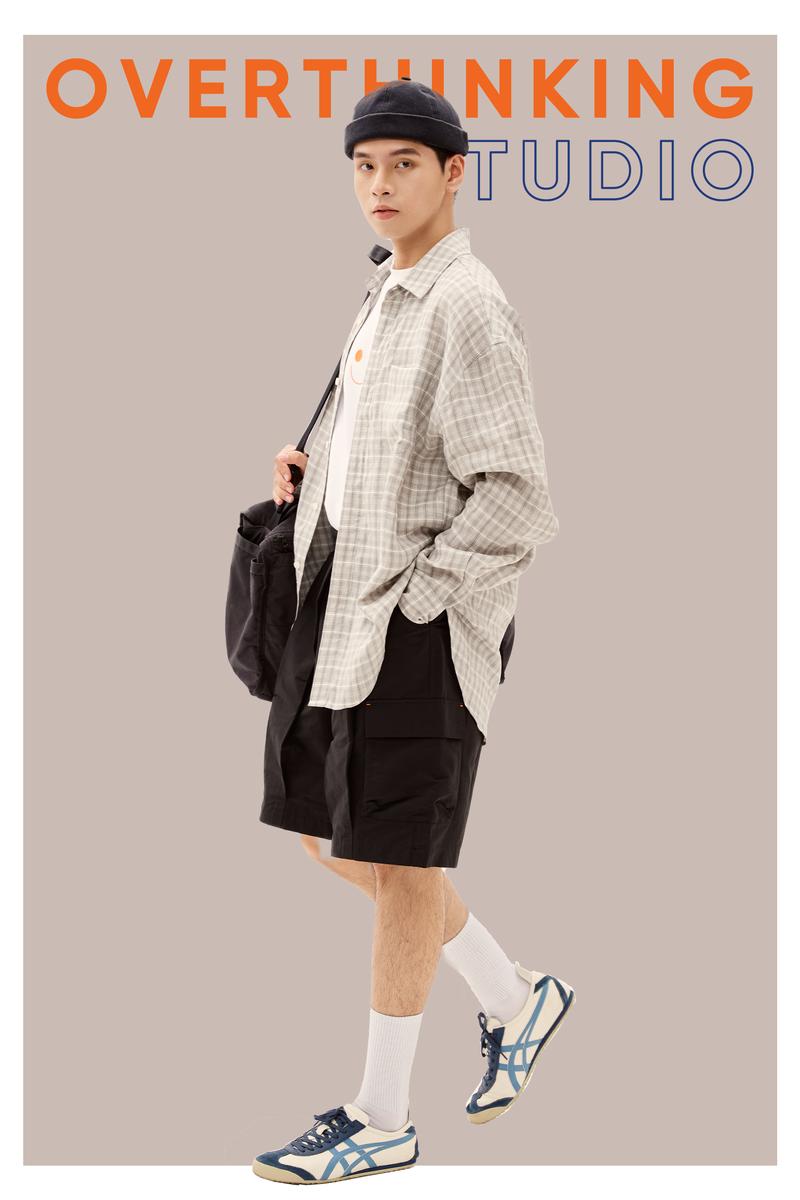 Product Introduction of Áo sơ mi tay dài Overthinking Studio Urban Oversize Caro Hồng - Trắng - Caro Linen - Caro Sần- M/L - Nam, Menswear Shirt 7