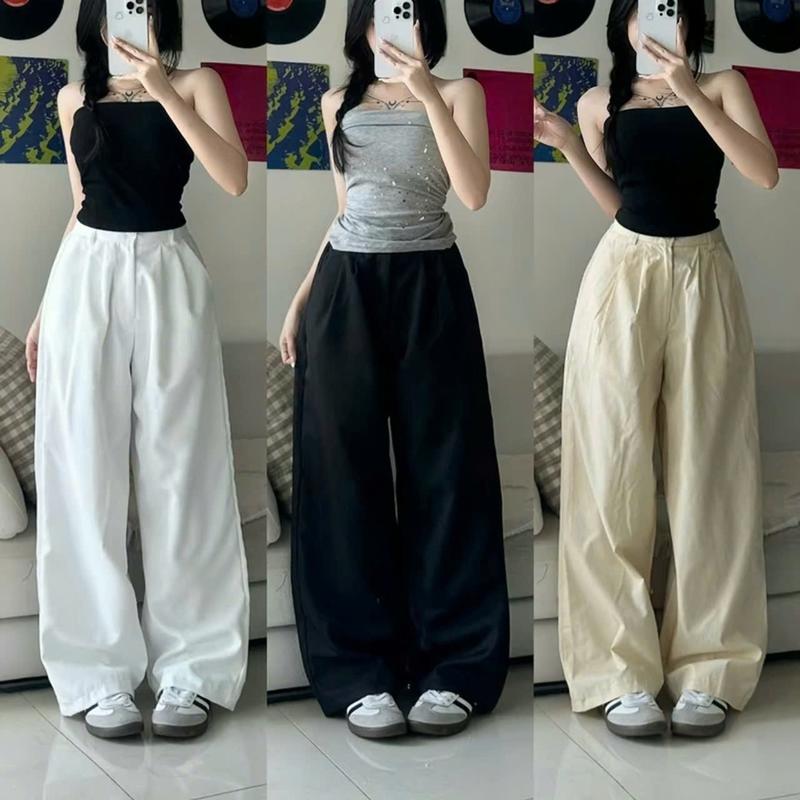 Quần Kaki Xếp ly Nữ Ống Suông Rộng QMT Chất mềm nhẹ, chuẩn form tôn dáng phong cách cá tính 006