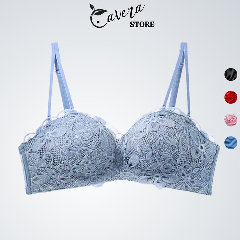 Áo bra ren nâng độn ngực không gọng mút bàn tay 1,8cm đúc masage êm ái cho bầu ngực của nàng A5464 Kem Nữ