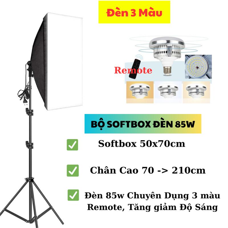 Bộ Đèn Studio Chụp Ảnh, Quay Phim Chuyên Nghiệp, Livestream, Softbox Cao 2m1