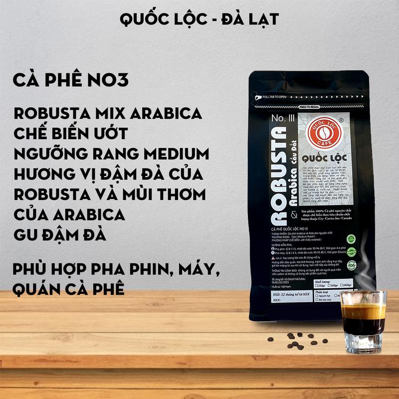 Cà phê rang mộc Robusta mix Arabica NO3 Quốc Lộc Coffee - Coffee, Cafe