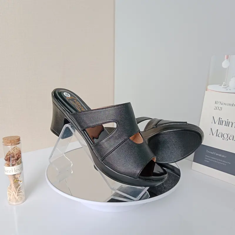 Dép nữ cao gót (có ảnh thật) Sandal 3 phân, 5 phân, 7 phân, 8 phân chất liệu bền đẹp mẫu khoét eo duyên dáng thoáng chân KH-11 DéP Shoes GiàY Nhung Jean 1