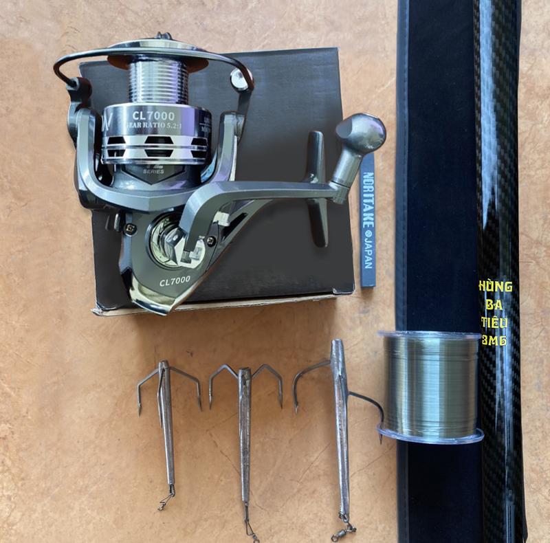  Combo Cần Câu Máy Câu 3 Tiêu Hùng Ba Tiêu Dành Cho Người Mới Tập Chơi  - Bộ Đầy Đủ Cần Máy Dây Lưỡi - Combo Cần Hùng Ba Tiêu Máy Câu Carbon Bắt Cá Đi Câu Fishing Câu Cá cần câu cá combo câu cá đầy đủ máy câu đứng bộ đồ câu 3 tiêu 