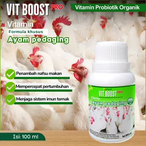 Vitboost pro Booster vitamin Organik  Ayam pedaging 100 ml untuk penggemukan,pertumbuhan/pembesaran
