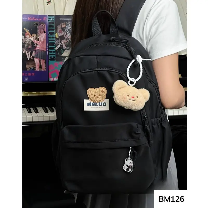 Balo mini vải phong cách basic Ulzzang dễ phối đồ nhiều ngăn mang đi học thêm , đi chơi BM126 gagastore 4