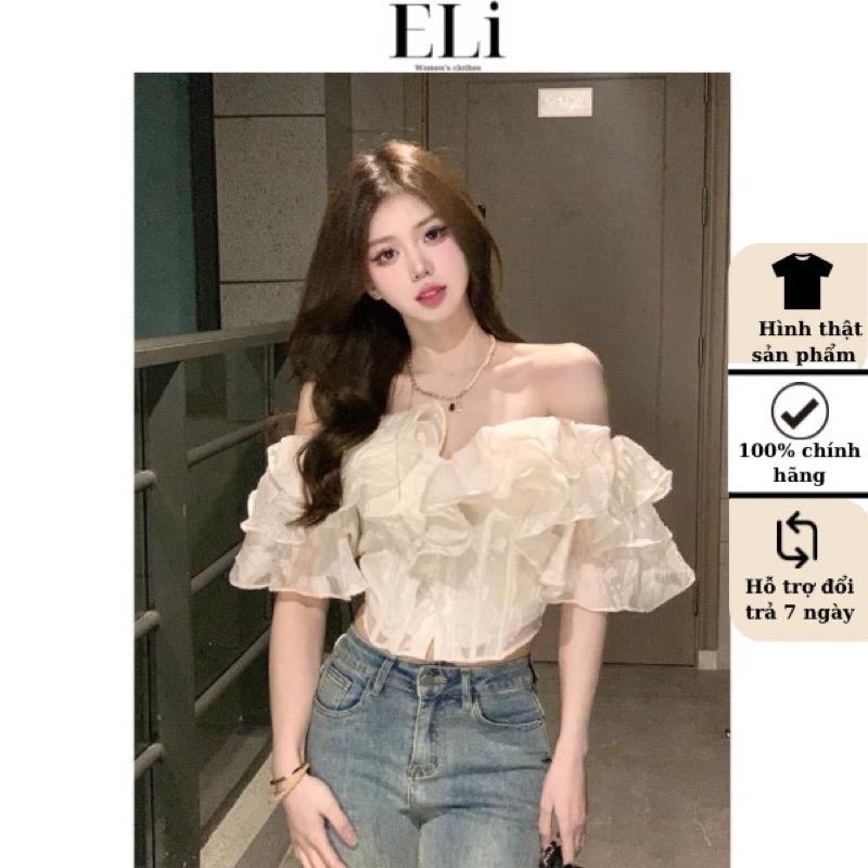 Áo trễ vai Croptop lót Ngực T31 Lưng Chun Chất Ren Hàng Loại 1 Đúp Lót Nữ Nhung Women Voi Nhung Tăm