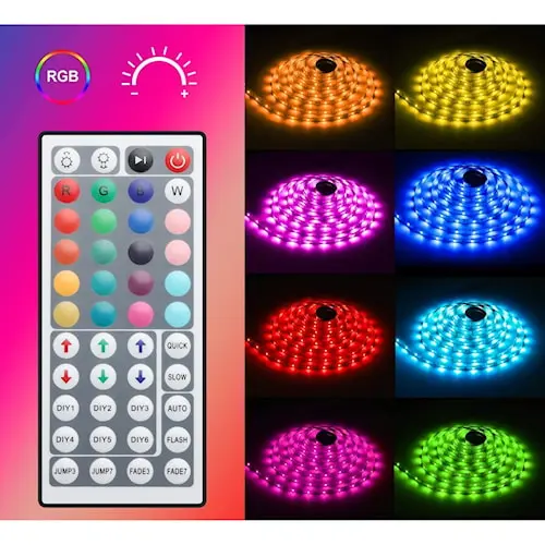 Lampu Tidur Aesthetic LED Strip Lamp Dinding Rumah Minimalis Lighting RGB 5 MTR IP44 3528 SMD 5050 Adaptor Hias Hiasan kamar 2