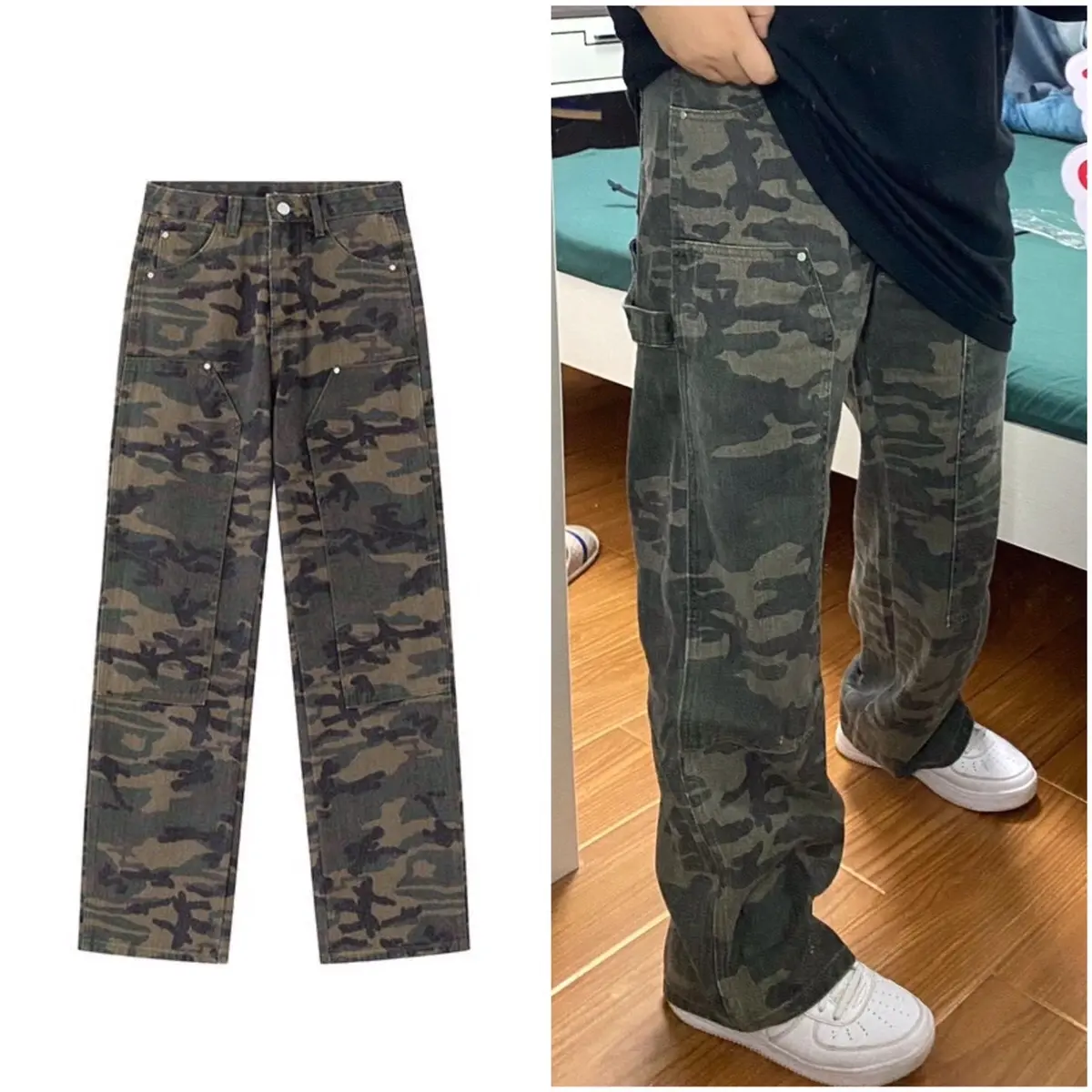 Quần Jean Ống Rộng Màu Sắc Hợp Thời Trang Phong Cách Đường Phố Hàn Quốc Cho Nam Và Nữ 2024 Menswear Pants quan bo quang chau