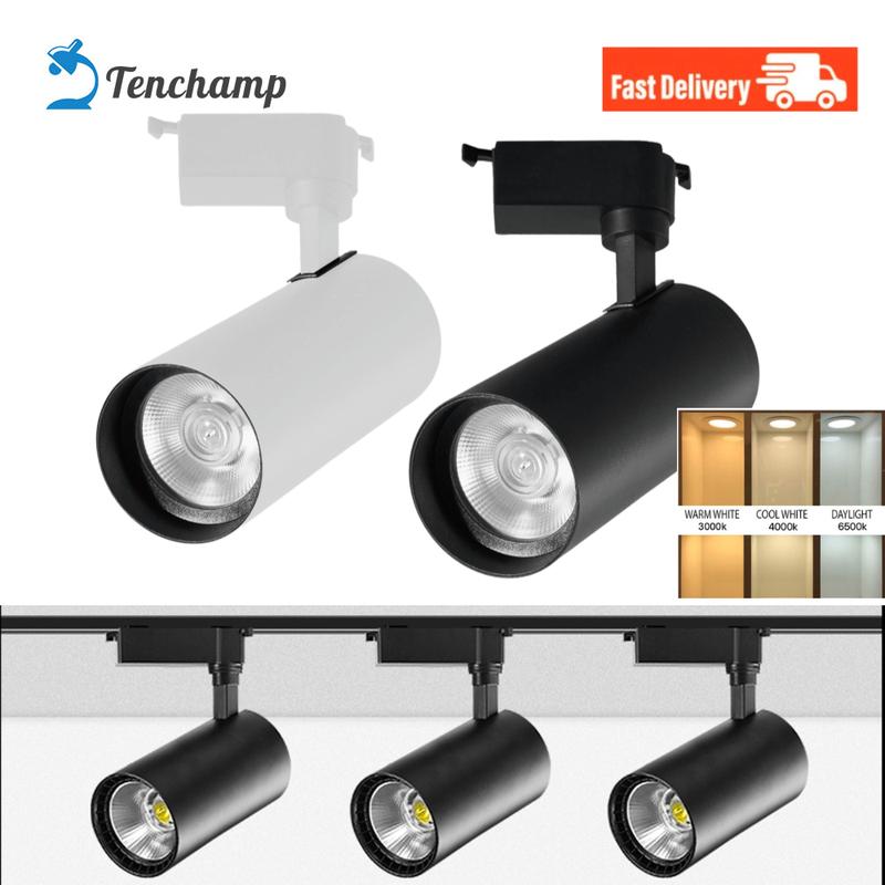 Product Introduction of Tenchamp LED Track Light 15W 20W 25W Spotlight Ceiling Lighting 220V COB Track Light Black White Spotlight 16