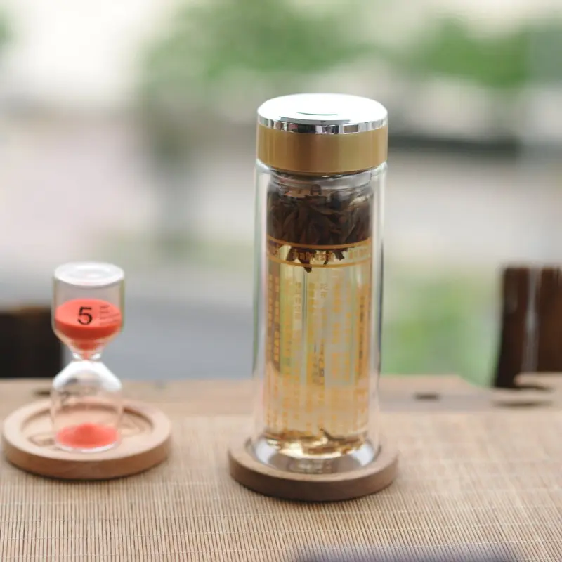 Bình Nước Chú Đại Bi 300ML - Bình Nước Thuỷ Tính 2 Lớp Giữ Nhiệt - Pháp Bảo Phật Giáo - Mật Tông 0
