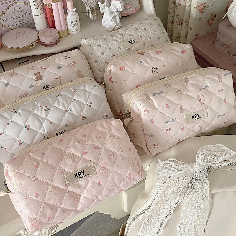 Túi vải, túi bút hoa nhí nhiều hình đựng bút mĩ phẩm H01