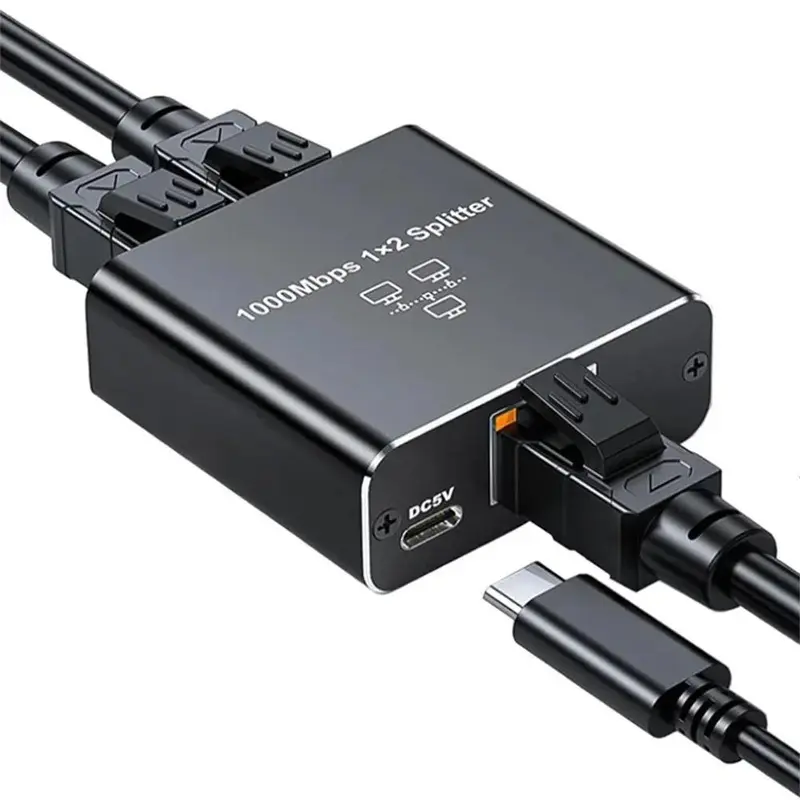 Pemisah RJ45, Penyesuai Gigabit 1 hingga 2, Pemanjal Kabel Rangkaian ...