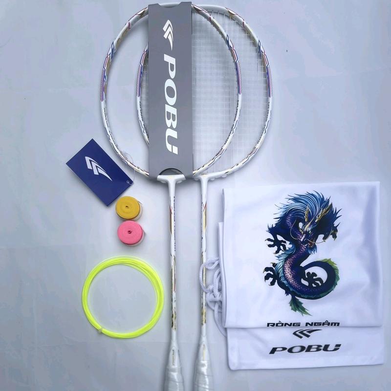 vợt cầu lông pobu bản rồng ngâm,max 15kg đan sẵn 11kg ,tặng kèm quấn cán túi đựng vợt Cán Vợt Sport Carbon