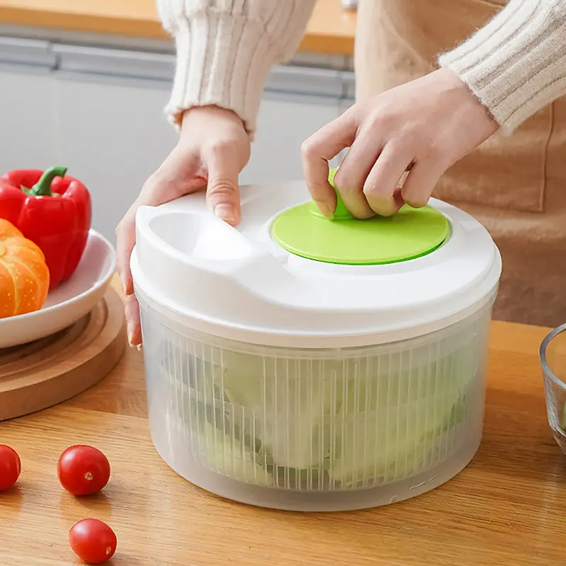 Máy Sấy Xoay Salad, Rổ Ráo Nước Thực Phẩm Rau Củ Quả, Máy Khử Nước, Giặt Nhanh Và Sấy Khô, Máy Trục Ly Hợp Thủ Công Dụng Cụ Gia Đình Nhà Bếp 0