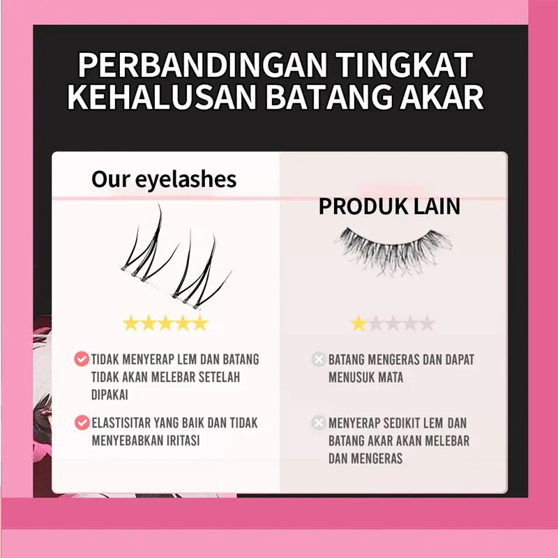 MILAI RIASAN MATA A19 UnderLash 10 Baris - Bulu Mata Palsu Bawah Berkualitas Tinggi + Lem Ekstensi Bulu Mata - Bulu Mata Palsu 4