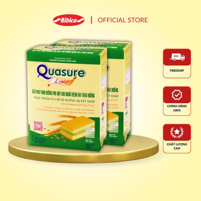 Combo Mix 2 Hộp Bánh Quasure Light Bibica dành cho người ăn kiêng và tiểu đường - Quasure Bông Lan Cốm 126g/ Quasure Quy 140g 4