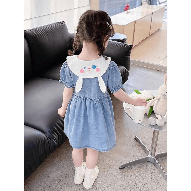 Váy Mùa Hè Cho Bé Gái, Phong Cách Công Chúa, Váy Denim Mềm, Cho Bé Và Trẻ Em Mới, Phong Cách Phương Tây, Thích Hợp Đi Chơi 2