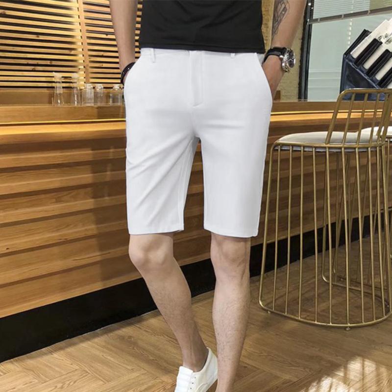 Quần Short Nam Tây Âu Vải COTTON 2 CHIỀU Chống Nhăn Chống Xù Quần Tây Nam Ngắn Menswear Quần Lửng Trắng
