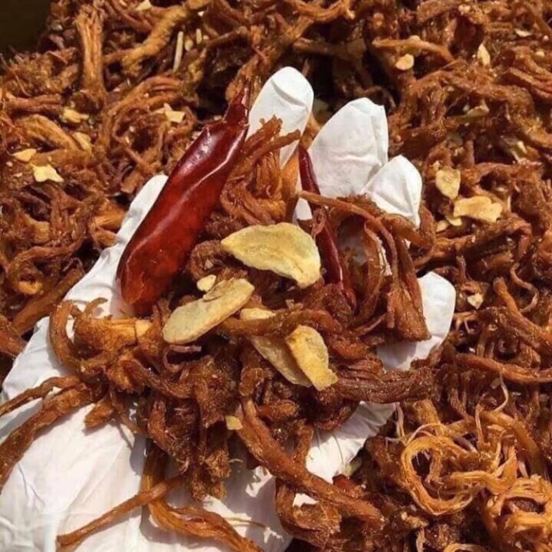 Thịt sấy khô CHÁY TỎI vị heo hộp 500gr Snack Ăn Vặt Food Thức Ăn