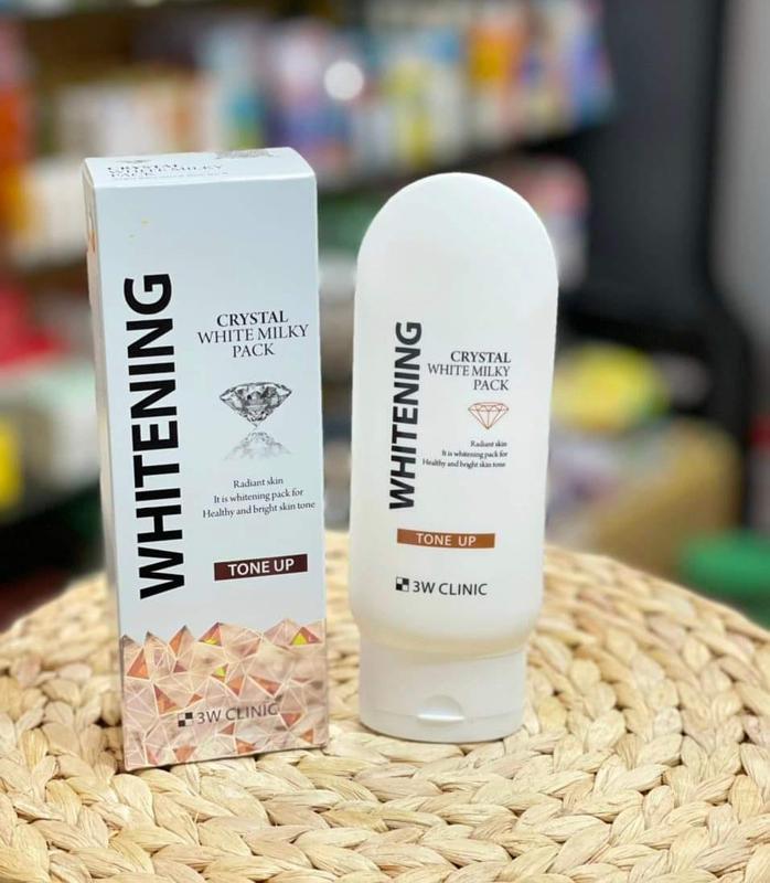 Kem Dưỡng Trắng 3W Clinic Crystal White Milky Pack Hàn Quốc 200g