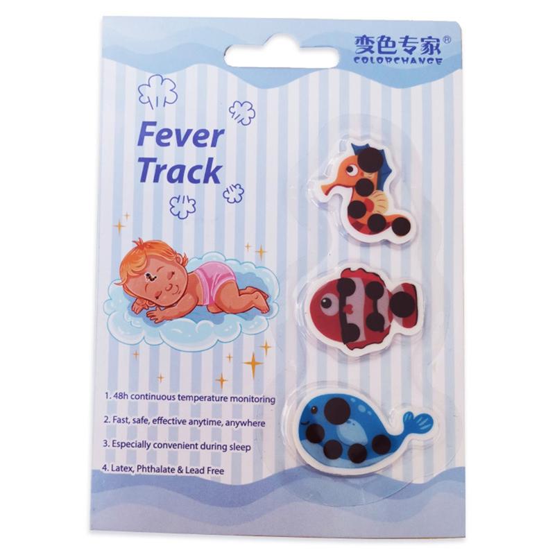 Cartoon Fever Stickers Children Forehead Thermometer Fever Track Indicator Stickers Fever Continuous Monitor for Kids 0
