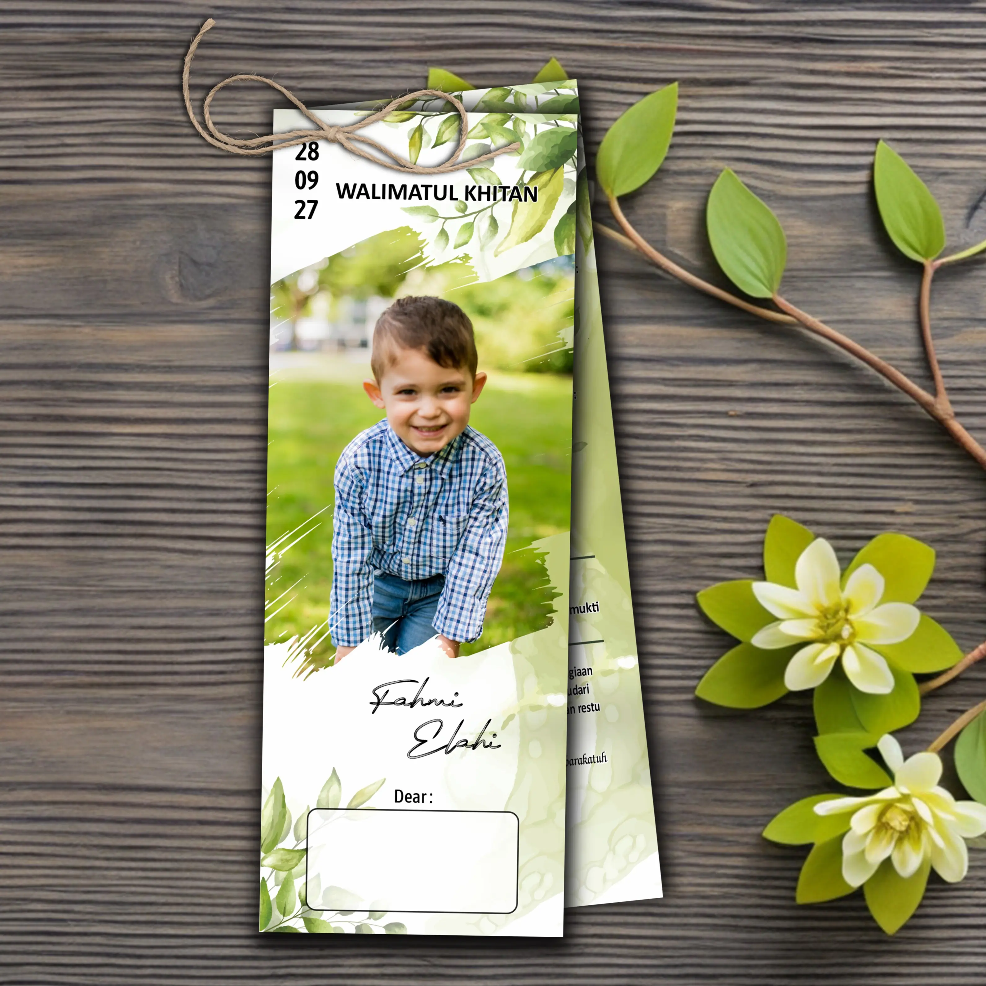 [ 100 pcs ] Undangan Khitanan anak / Undangan Khitanan Estetik Unik Foto Cards