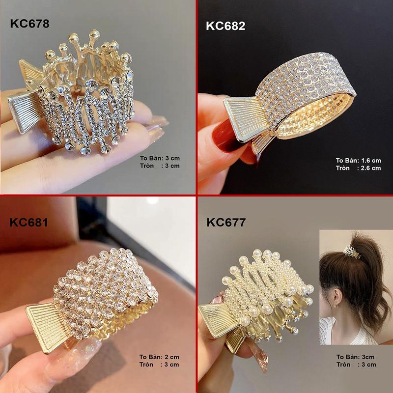 GOTI Kẹp Tóc Dạng Vòng Tròn Nhỏ Nhắn Phù Hợp Kẹp Tóc Đuôi Ngựa Đính Đá Nhiều Mẫu Quà Dành Cho Nữ Các Dịp Lễ KC675-KC6051 2
