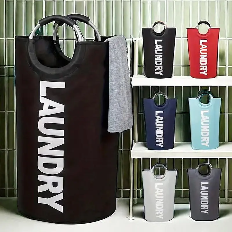 Large Capacity Laundry Basket, 1/2 Counts Waterproof Laundry Basket with Handle, Foldable Laundry Basket for Bathroom, Laundry Room, Balcony, Dormitory
