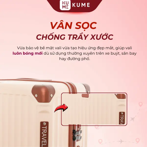 Vali Size 24 Cao Cấp | Aber Titan Frame 2407L | Vali Khoá Kéo Bo Góc Kim Loại, Khóa Số Âm Hiện Đại 3