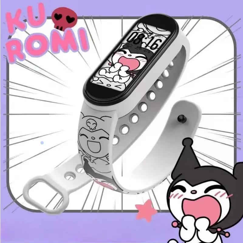 Sanrio Kulomipacha - jam tangan elektronik kanak-kanak, jam tangan sukan LED, comel, cetakan kartun, anjing, sekolah rendah Watches jamtangan budak
