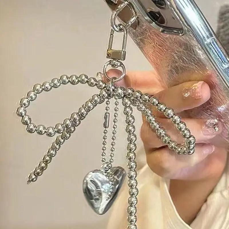 Mặt Dây Chuyền Trái Tim, Thiết Kế Thắt Nơ Đơn Giản, Quyến Rũ Túi, Mặt Dây Chuyền Túi, Phụ Kiện Túi 1