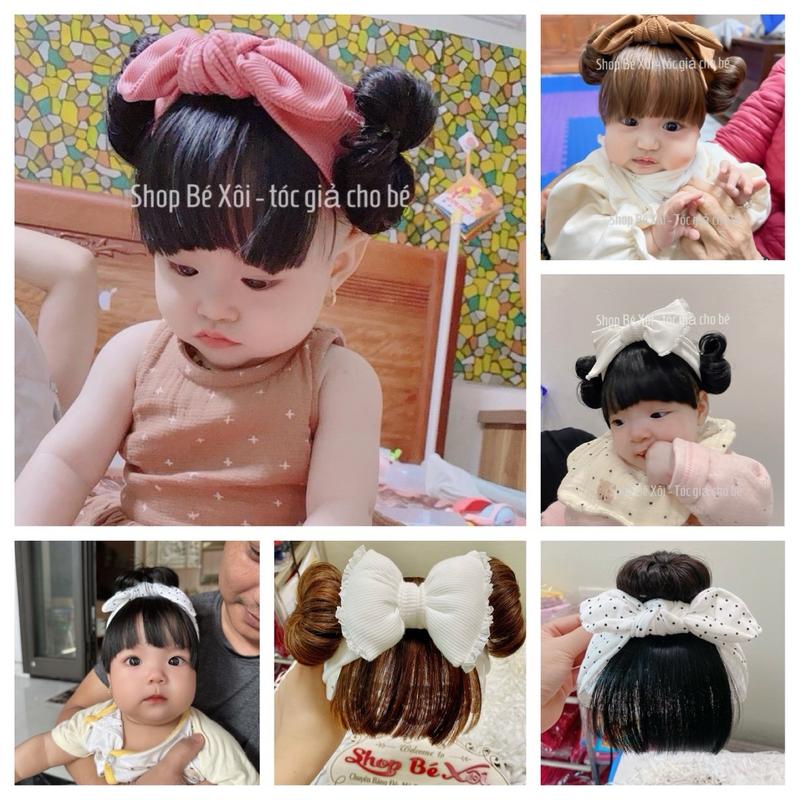   nhiều mẫu  Turban tóc giả cho bé tóc giả cho bé gái băng đô tóc giả cho bé Bks 