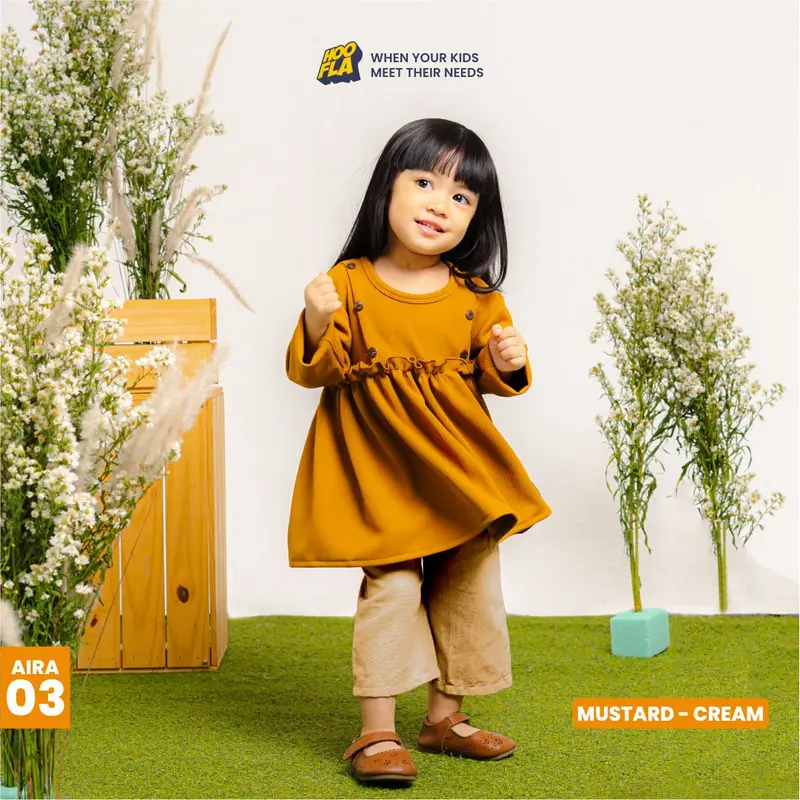 Hooflakids - Setelan Anak Bayi Perempuan Blouse Celana Aira Baby Set Katun 5
