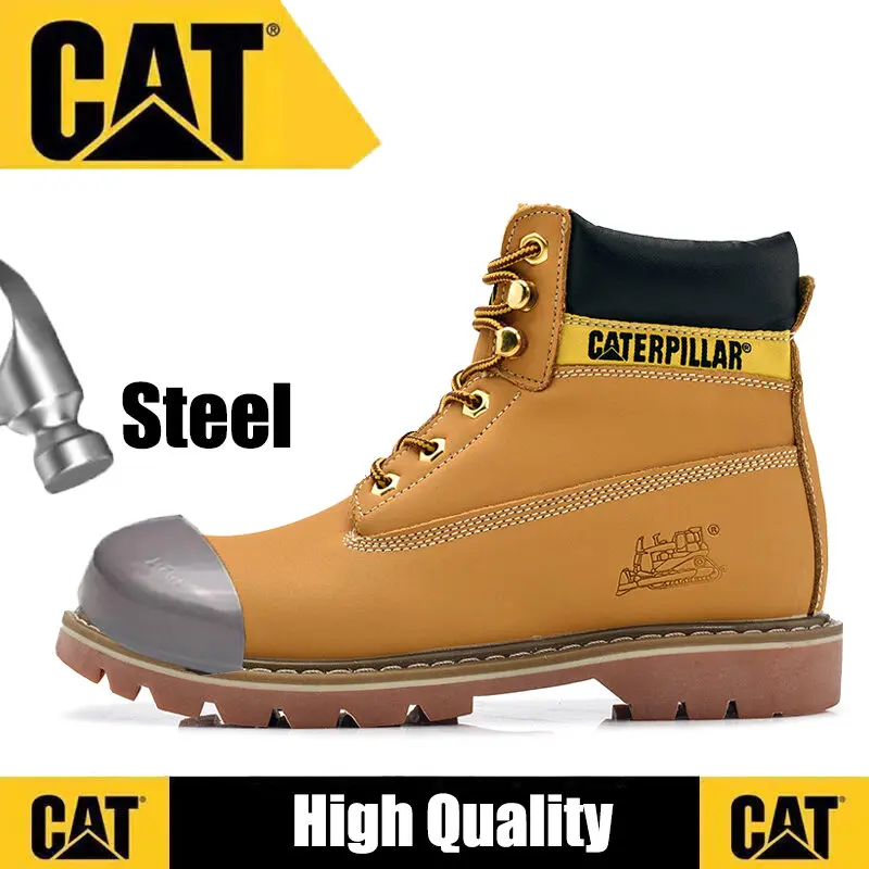 Caterpillar Original New Tool Boots CAT Safety Boots Anti smashing Steel Finger Martin Boots for men women