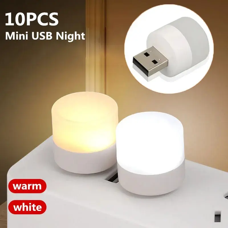 Đèn Ngủ USB Mini, Trắng Ấm, Bảo Vệ Mắt, Đèn Đọc Sách, Cắm USB, Thích Hợp Cho Máy Tính Và Sạc Điện Di Động, Đèn Ngủ LED, Có Bán Trong 1 / 10 Cái