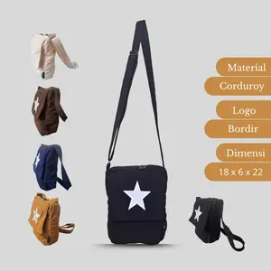 Tas Selempang Corduroy Bintang Slingbag Pria Wanita Tas Kalcer unisex - Hdr
