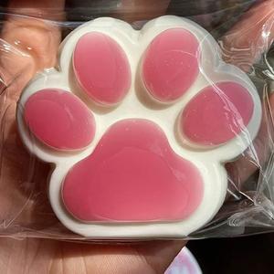 ランダムカラー猫の足跡型スクイーズ、ストレス解消おもちゃ、ゲームタイムや感覚遊びにぴったりの楽しい不安解消おもちゃ